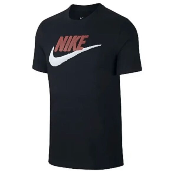 Nike Futura Logo Graphic Tee, T-Shirt, Black/Red AR4993-013 Medium NWT - Picture 2 of 6